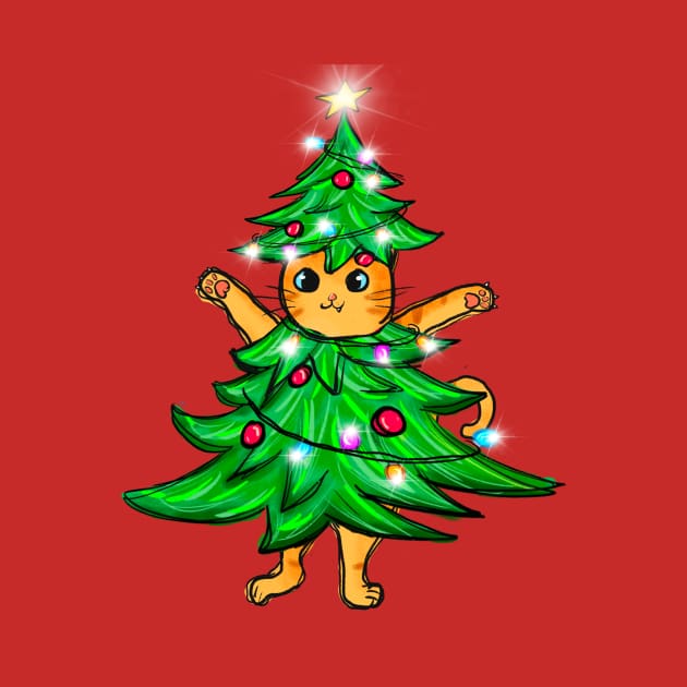 Cat Christmas Tree by Teewyld