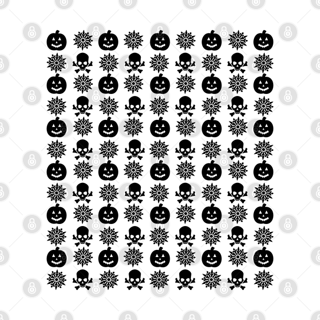 Creepy Christmas Skulls And Pumpkins Pattern by LunaMay