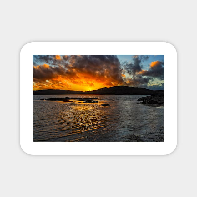 Sunset Over Rockcliffe Bay Magnet by Reg-K-Atkinson