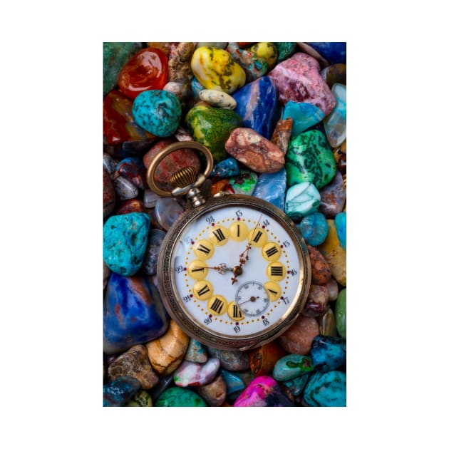 Old Pocket Watch On Polished Stones by photogarry