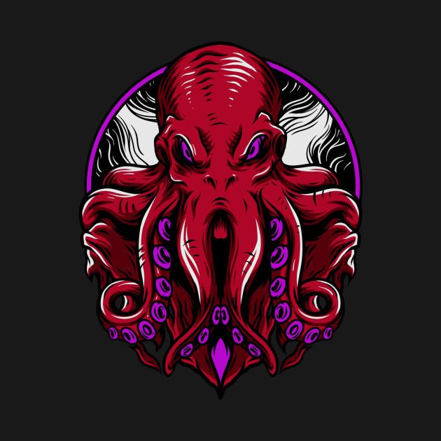 Octopus Kraken Sea Monster Purple - Octopus - T-Shirt | TeePublic
