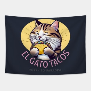 El Gato Tacos - Purr-ito Paradise Tapestry