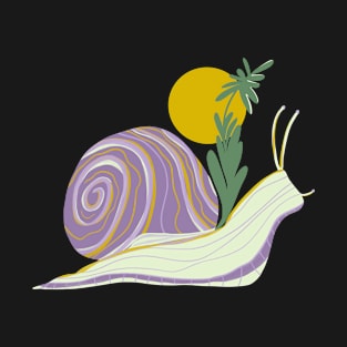 Snail and the sun - lilac and green T-Shirt