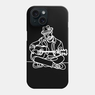 Single Line Guitarist (white) Phone Case