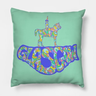 Glasgow Iconic Retro Design Pillow