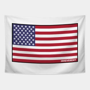 Irreverent Collection: USA Flag with smiley faces Tapestry