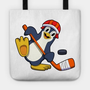 Penguin at Ice hockey with Ice hockey stick & Cap Tote