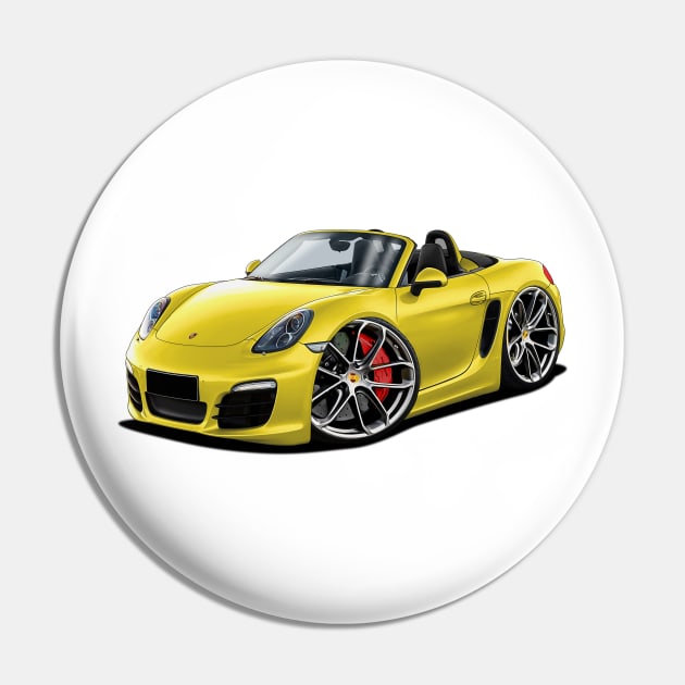 Yellow Low Porsche Pin by AmorinDesigns