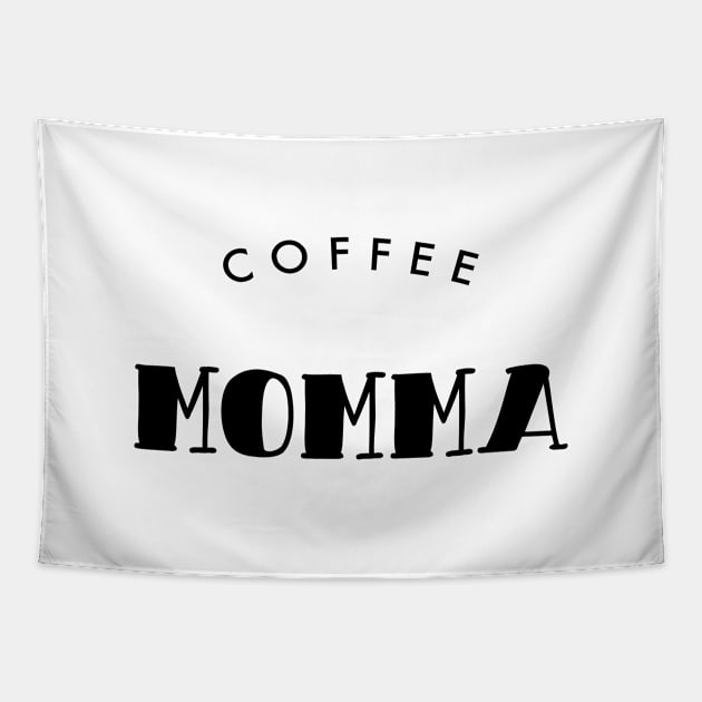 Coffee Momma Black Typography Tapestry by DailyQuote