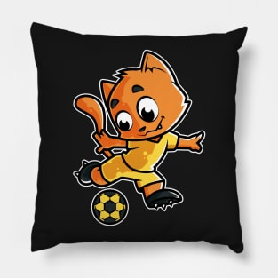 Cat Football Game Day Funny Team Sports Soccer graphic Pillow