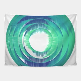 Geometric modern abstract blue paint Tapestry