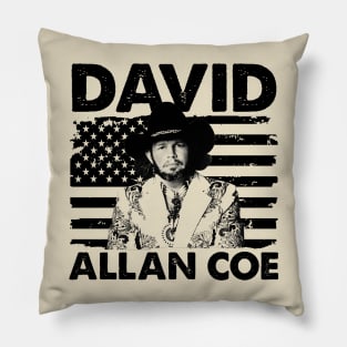 Retro American Flag Allan Coe Music Gift Pillow