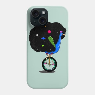 Peacock riding a bike Phone Case