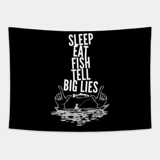 Sleep Eat Fish Tell Big Lies Tapestry