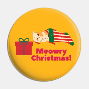 Meowry Christmas - Merry Christmas Cat Pin