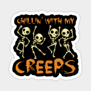 Chillin With My Creeps Halloween | Dog Halloween | Halloween gift | Spooky season gifts | Halloween Decor gifts | Funny Halloween Trick or treat | Alien Lovers Halloween | Halloween monsters | Spooky season Magnet