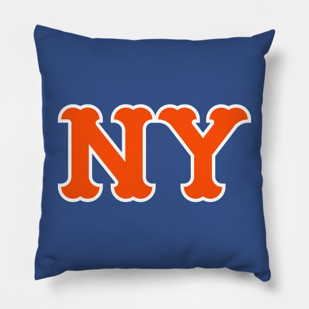 Queens 'NY' Baseball Fan T-Shirt: Represent Your Borough with Bold New York Baseball Passion! Pillow by CC0hort