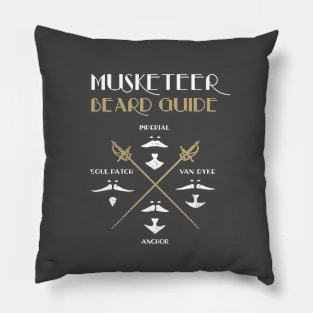 Musketeer Beard, Goatee and Mustache Guide Pillow