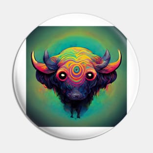 The Kindest Psychedelic Buffalo You'll Meet Pin