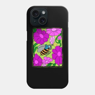 Flower and bee Phone Case