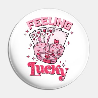 Feeling Lucky t-shirt, Valentine Pocket shirt, Valentine shirt, Vintage Valentine's Day retro, Trendy Valentine's Day Pin