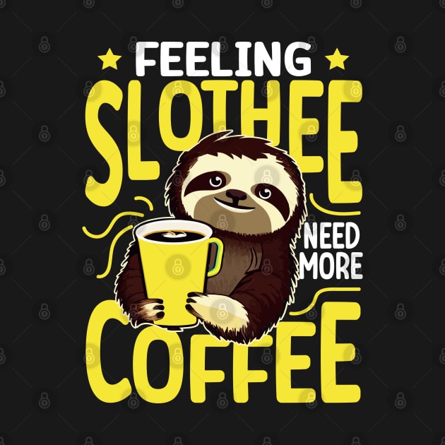 Feeling Slothee Need More Coffee - Funny Sloth and Coffee Lover by DigitalNerd