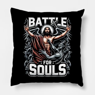 Battle for Souls, Jesus reaching out to save souls Pillow