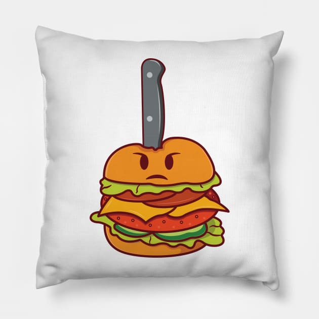 Cute Character - Mad Burgers Pillow by Ketchup on Cloth