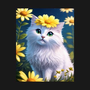 Cat with flowers T-Shirt