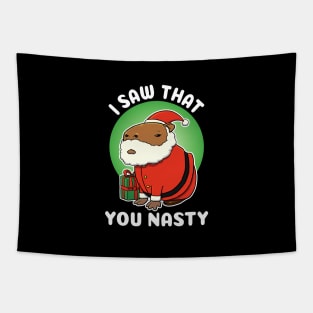 I saw that you nasty Capybara Christmas Tapestry