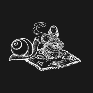 Snail Picnic Antique Illustration T-Shirt