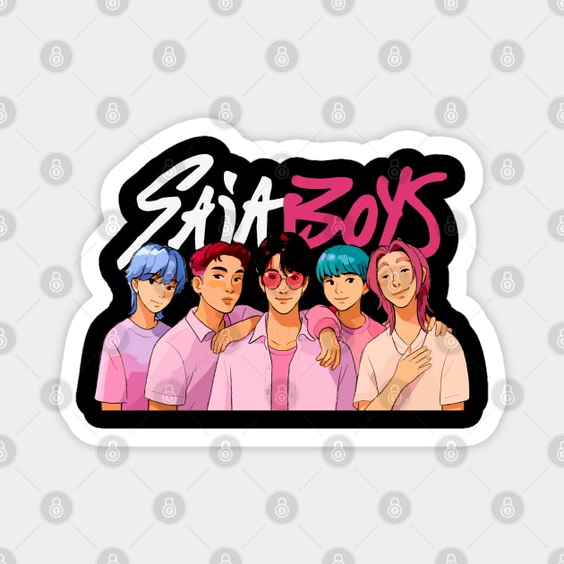 Saja Boys KPop Demon Hunters Saja Boys Shirt Merch Characters Members Jinu Abby Mystery Magnet by celestial_artworks