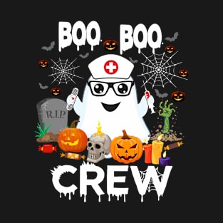 Boo Boo Crew Ghost RN Nurse Retro Halloween Nursing 2021 T-Shirt