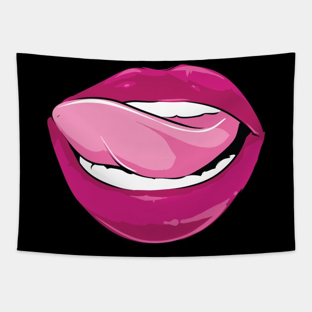 Pink tongue Tapestry by PallKris