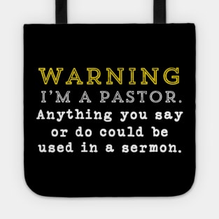 Funny Pastor Sermon Minister Christian Appreciation Gift Tote