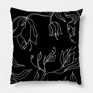 Black Floral Art Pillow