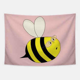 A Cute Chubby Bee Wearing Glasses Tapestry