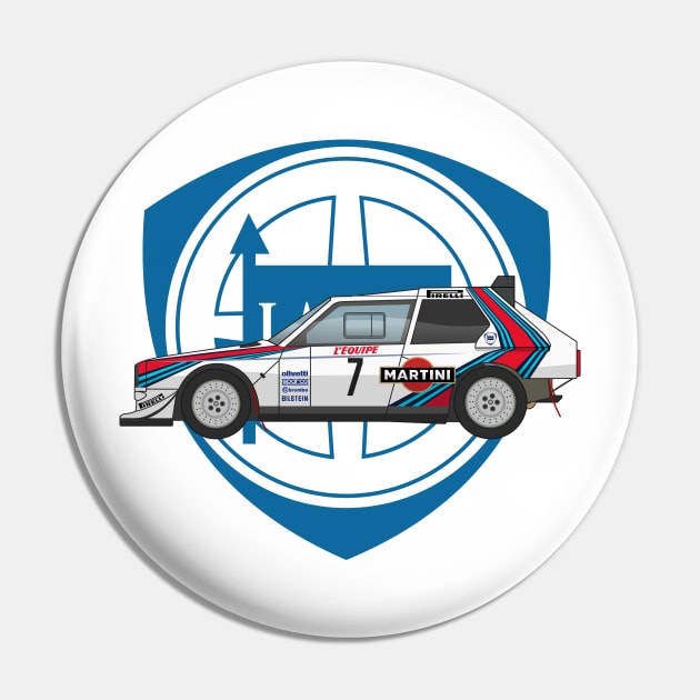 Lancia Delta Rally Martini Racing Illustration Pin by Burro Wheel