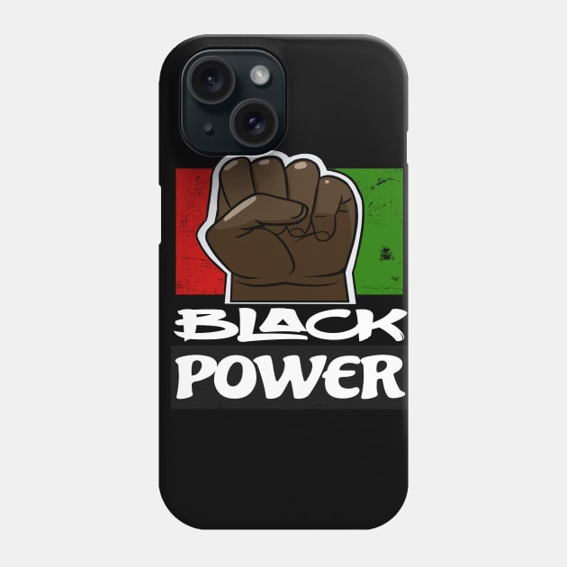 Black Power Fist Phone Case by Noseking