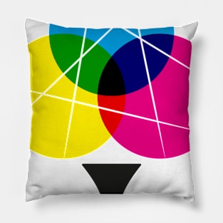 CMYK Colour Scratch Tree Pillow