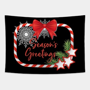 Candy Cane Holiday Frame Tapestry