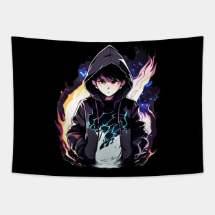 Hooded anime wizard Tapestry