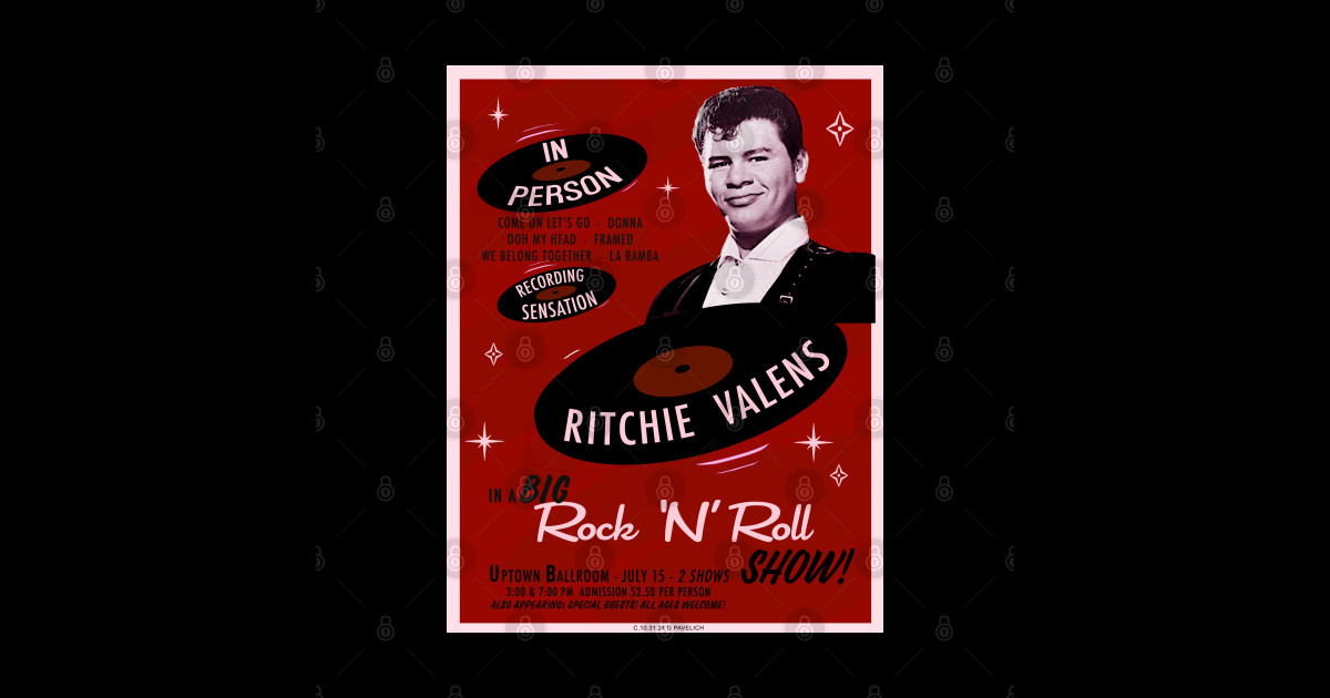 Ritchie Valens Concert Poster (Red) Ritchie