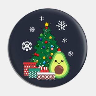 Happy Avocado Around The Christmas Tree Pin