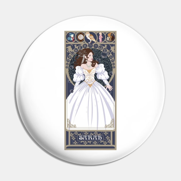 Sarah - art nouveau - labyrinth Pin by captainlaserbeam