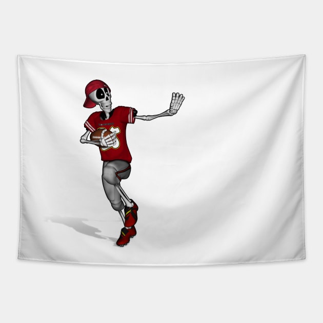 Football Skeleton Tapestry by BoneheadGraphix