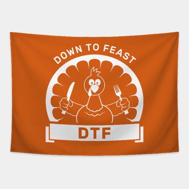 DTF Down to Feast Thanksgiving Tapestry by creativecurly