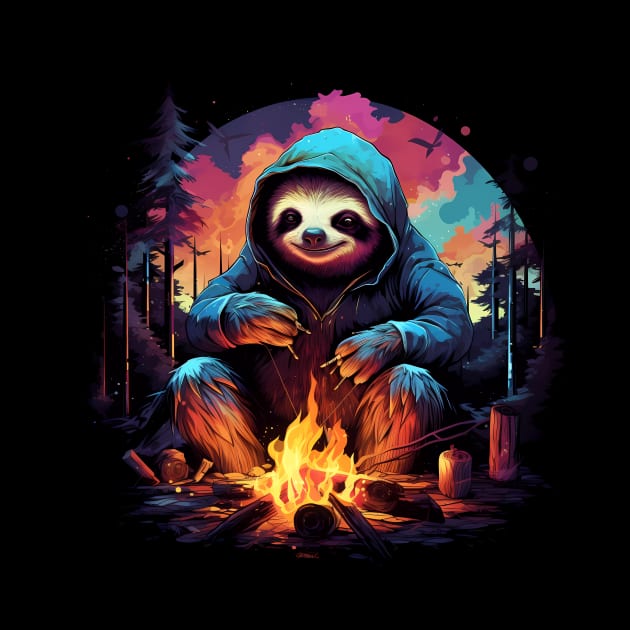 Campfire Sloth by Acid_rain