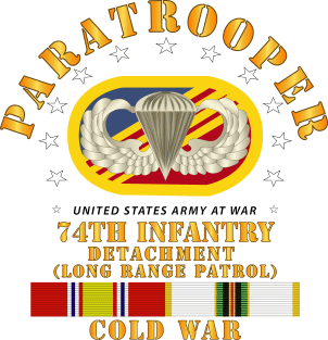 74th Inf Det Oval w Paratrooper w COLD SVC Magnet