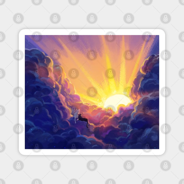 Cats and Sunrise Magnet by You Miichi